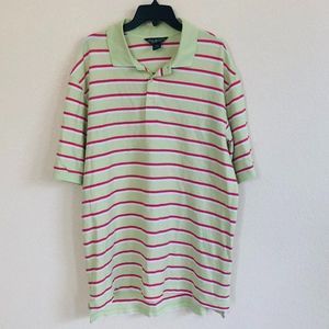 Brooks Brothers XL Golf Polo Lime Green White and